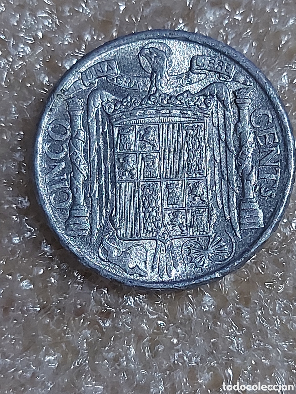 Monedas Franco: MONEDA DE 5 CENTIMOS 1945 FRANCO - Foto 2