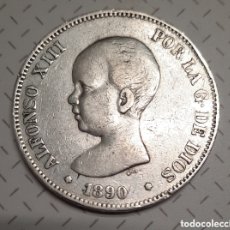 Monedas Franco: 5 PESETAS PLATA 1890 ALFONSO XIII