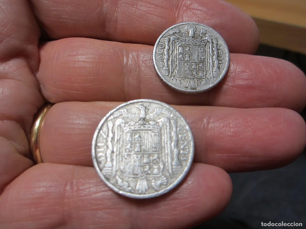 Monedas Franco: MONEDAS DE 5 Y 10 C&Eacute;NTIMOS DE 1945 - Foto 2