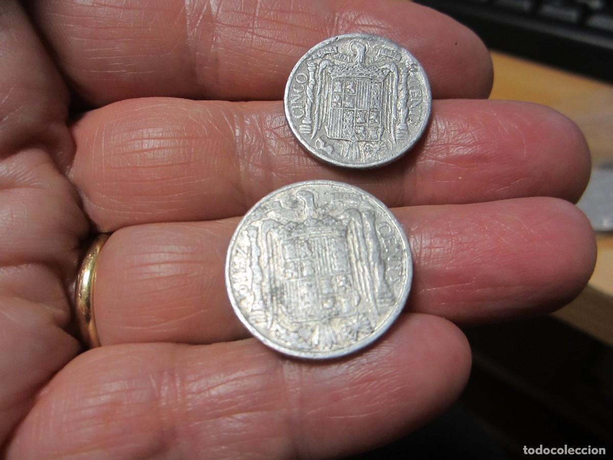 Monedas Franco: MONEDAS DE 5 Y 10 C&Eacute;NTIMOS DE 1945 - Foto 2