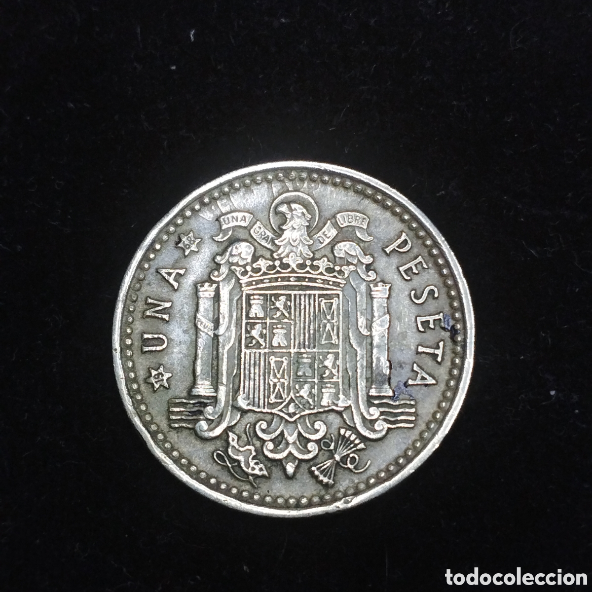 Monedas Franco: 1 peseta 1966 * 68. Error. Repintada. - Foto 2