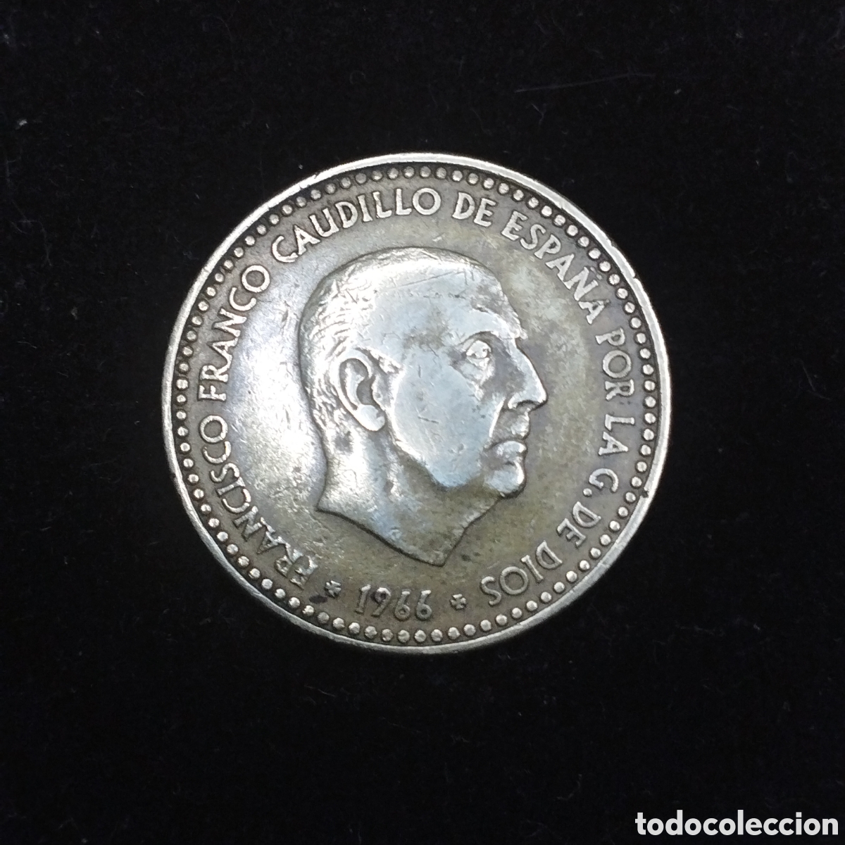 Monedas Franco: 1 peseta 1966 * 68. Error. Repintada. - Foto 1