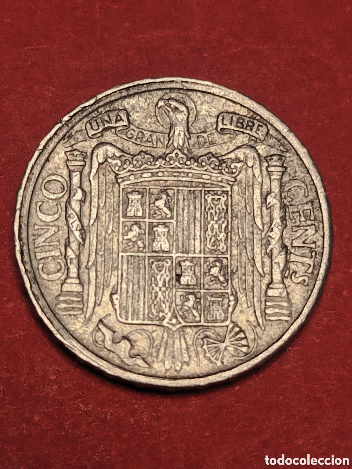 Monedas Franco: ESTADO ESPA&Ntilde;OL. 5 C&Eacute;NTIMOS DE 1945. - Foto 2