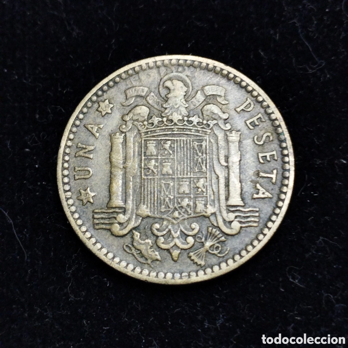 Monedas Franco: 1 peseta de 1963 * 66. Error, repintada. - Foto 2