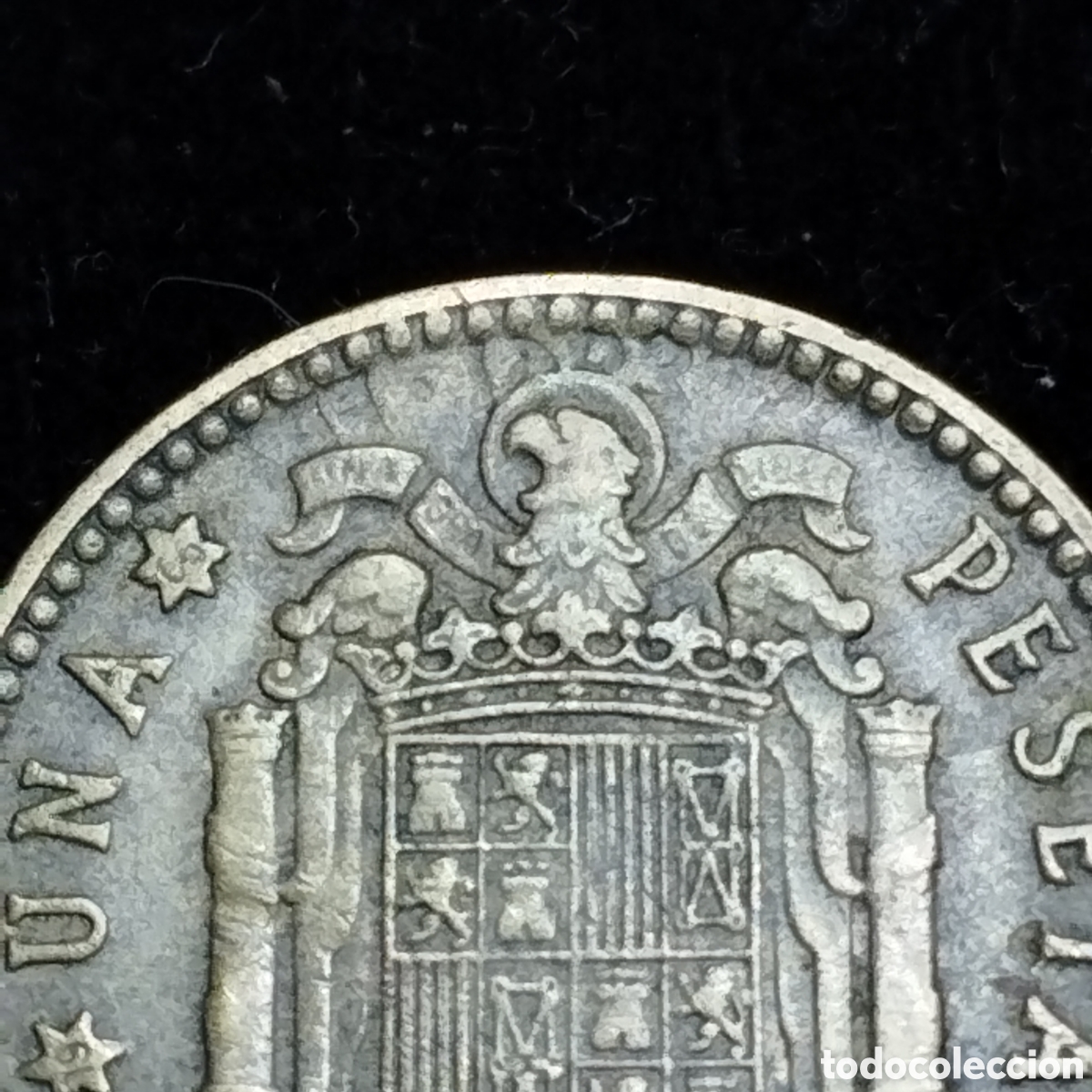 Monedas Franco: 1 peseta de 1963 * 66. Error, repintada. - Foto 5