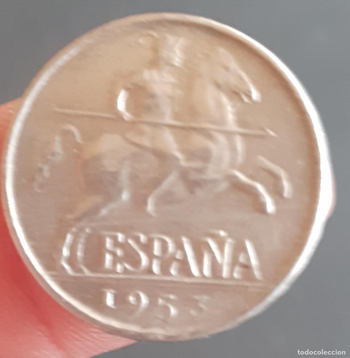 Monedas Franco: ESPA&Ntilde;A 5 CENTIMOS 1953 EBC - Foto 3