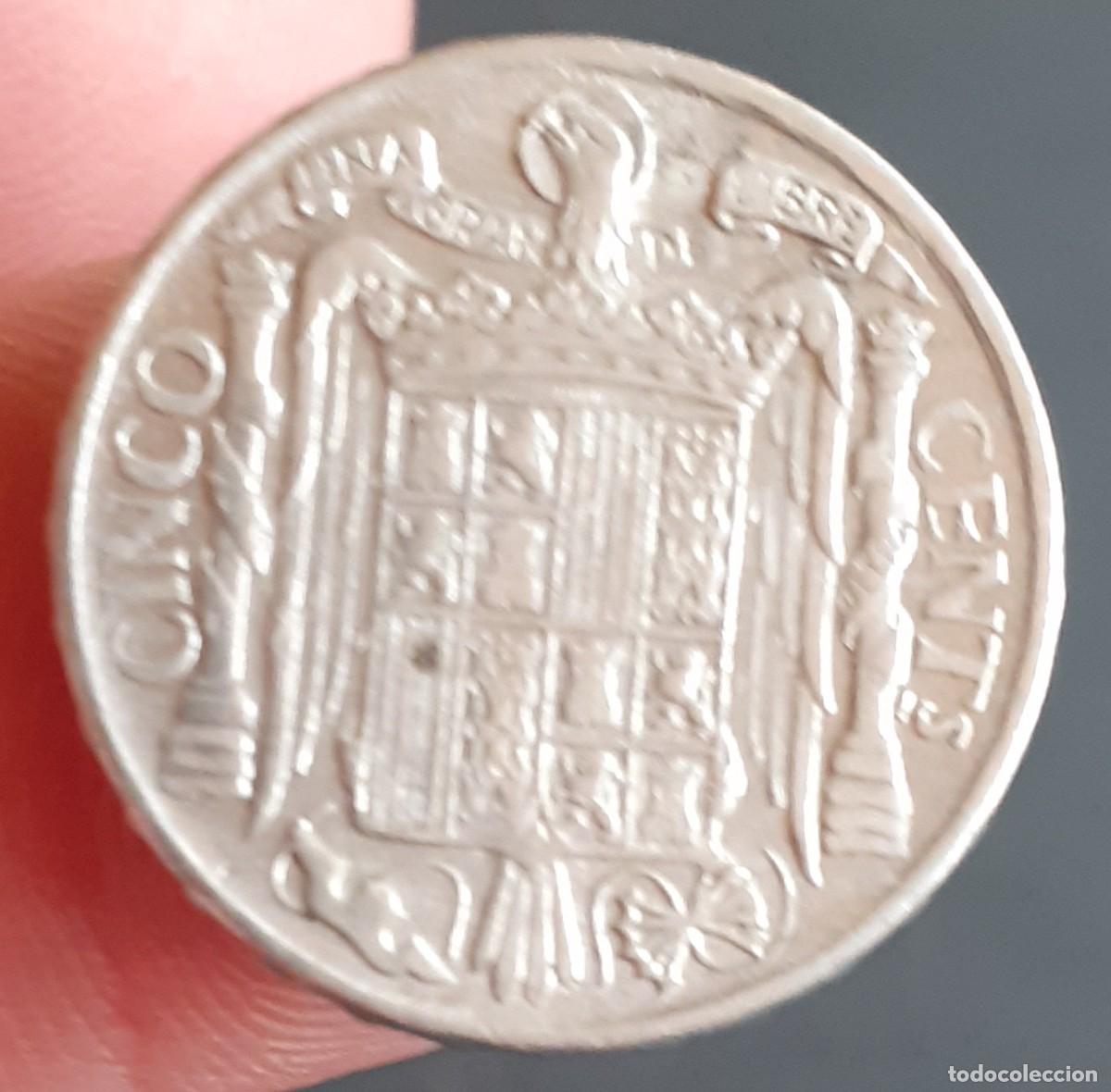 Monedas Franco: ESPA&Ntilde;A 5 CENTIMOS 1953 EBC - Foto 4