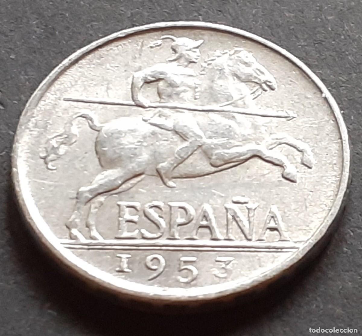 Monedas Franco: ESPA&Ntilde;A 5 CENTIMOS 1953 EBC - Foto 1