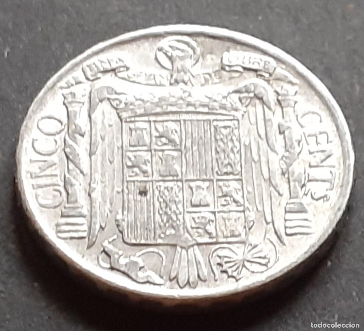 Monedas Franco: ESPA&Ntilde;A 5 CENTIMOS 1953 EBC - Foto 2