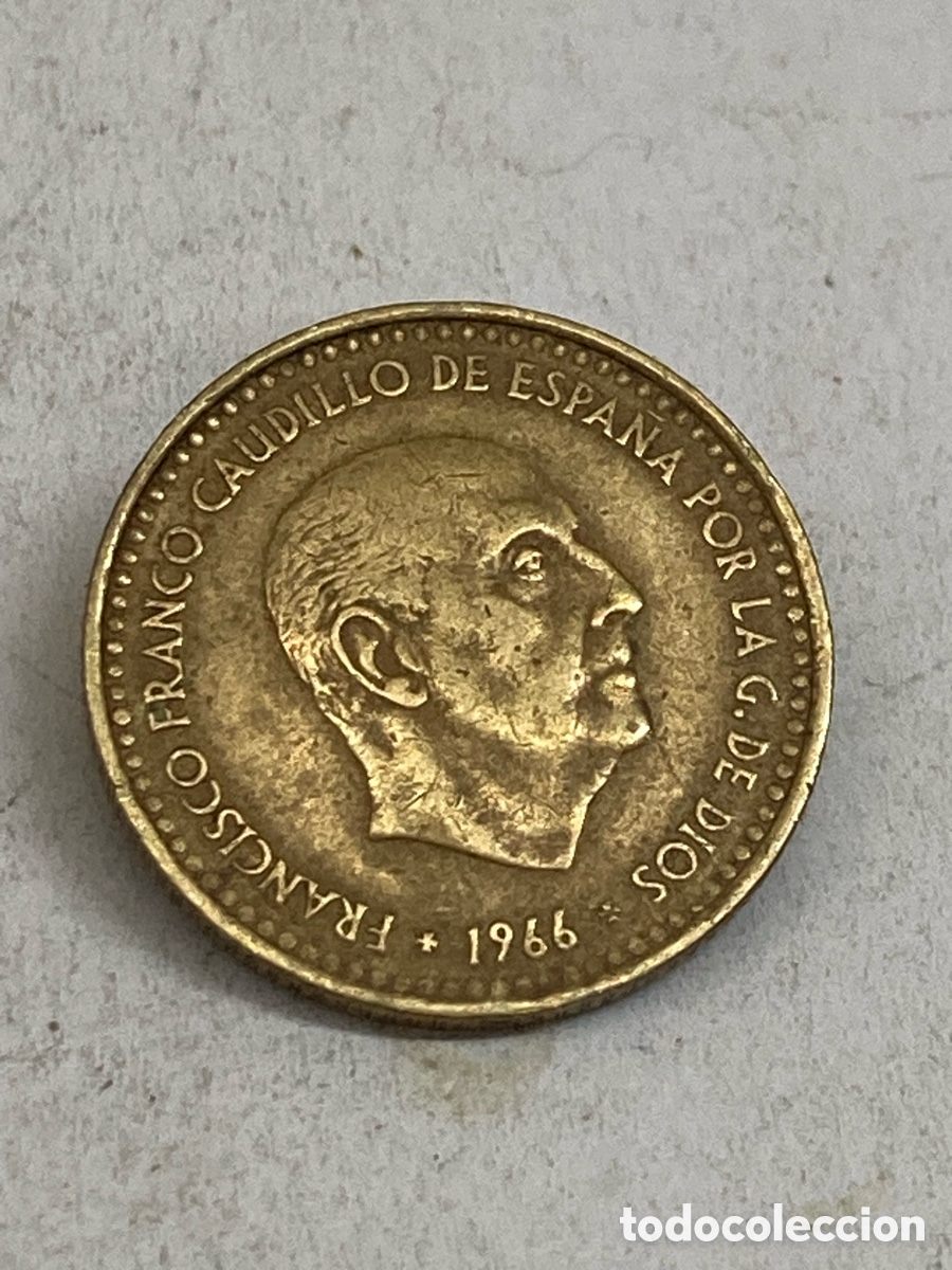Monedas Franco: Moneda de una peseta 1966 J24 - Foto 1