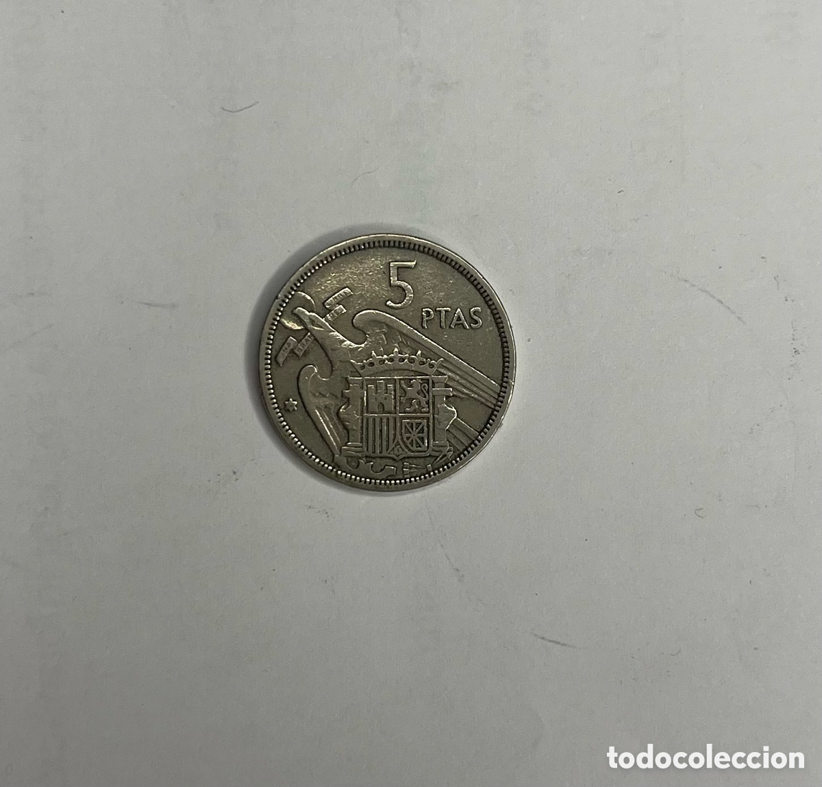 Monedas Franco: Moneda de 5 pesetas de 1957*58 - Foto 2
