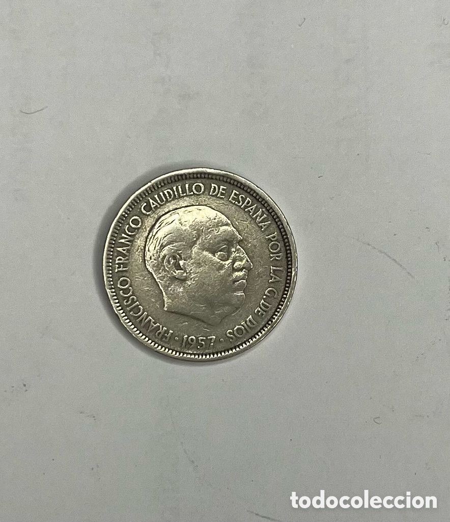 Monedas Franco: Moneda de 5 pesetas de 1957*58 - Foto 1