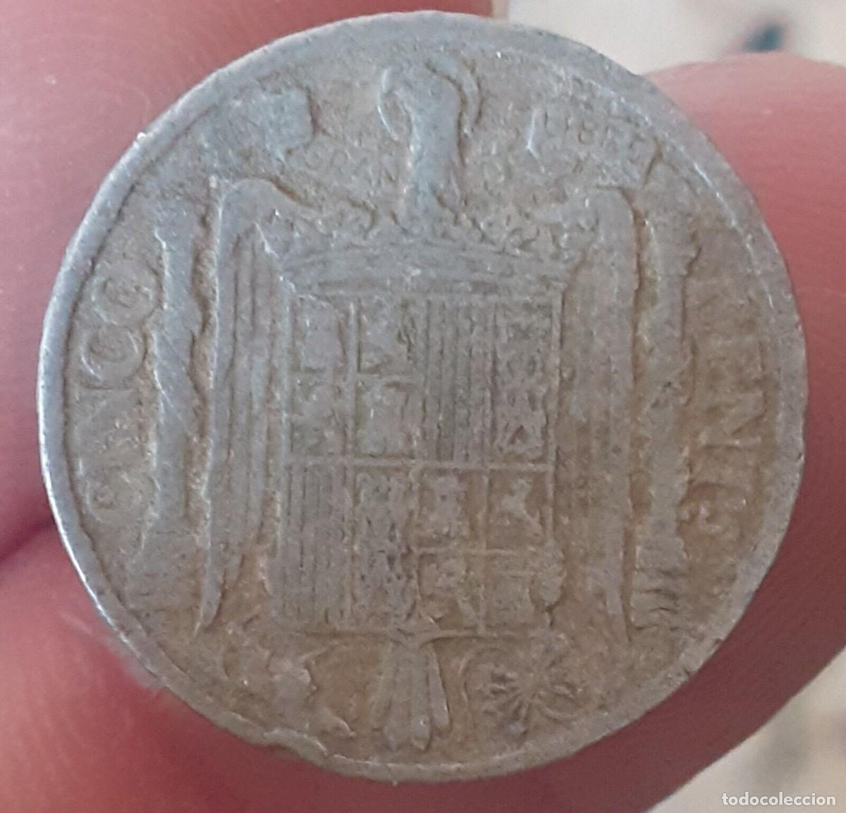 Monedas Franco: ESPA&Ntilde;A 5 CENTIMOS 1941 - Foto 2