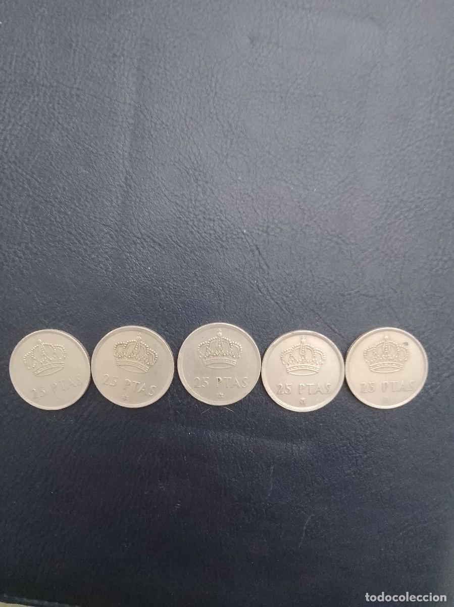 Monedas Franco: Lote de 5 monedas de 25 pesetas - Foto 1