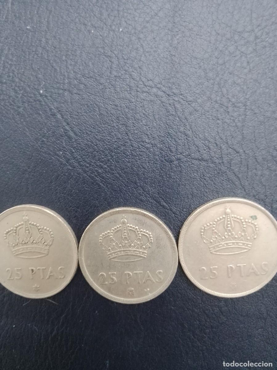 Monedas Franco: Lote de 5 monedas de 25 pesetas - Foto 2