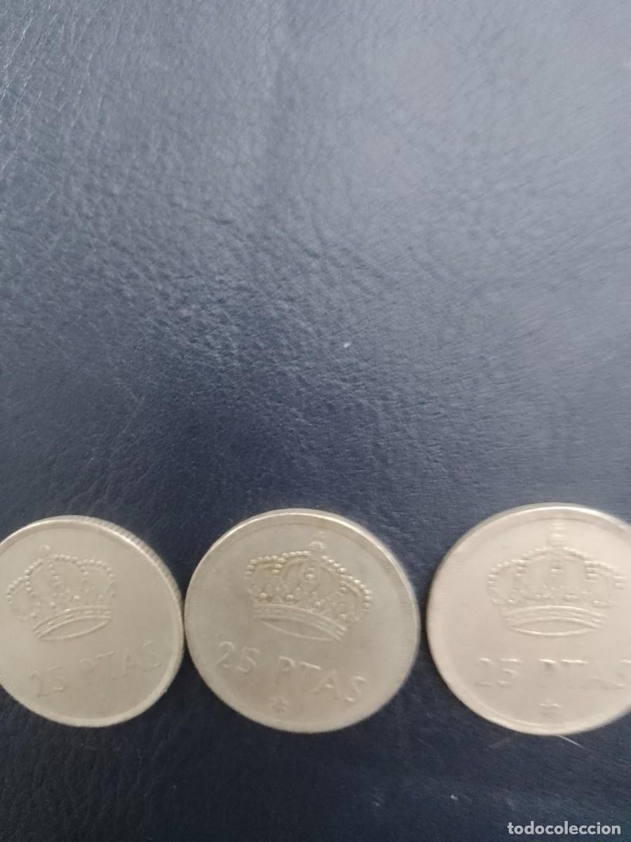 Monedas Franco: Lote de 5 monedas de 25 pesetas - Foto 3