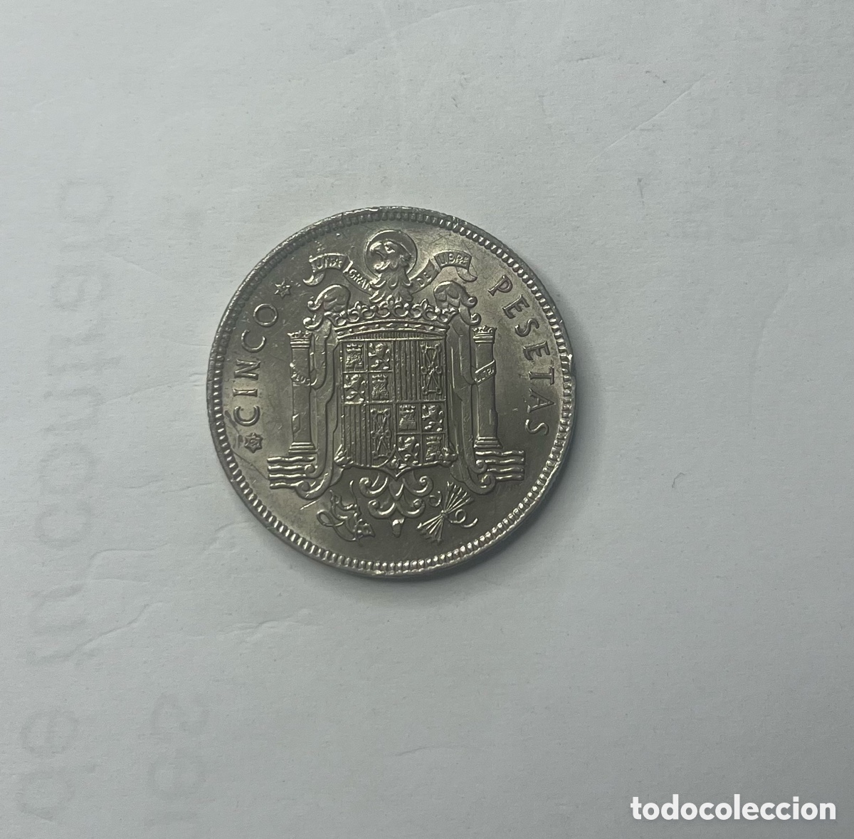 Monedas Franco: Moneda de 5 pesetas de 1949 *50 - Foto 2