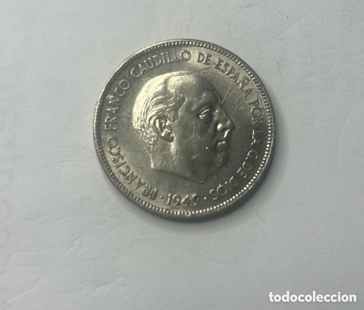 Monedas Franco: Moneda de 5 pesetas de 1949 *50 - Foto 1