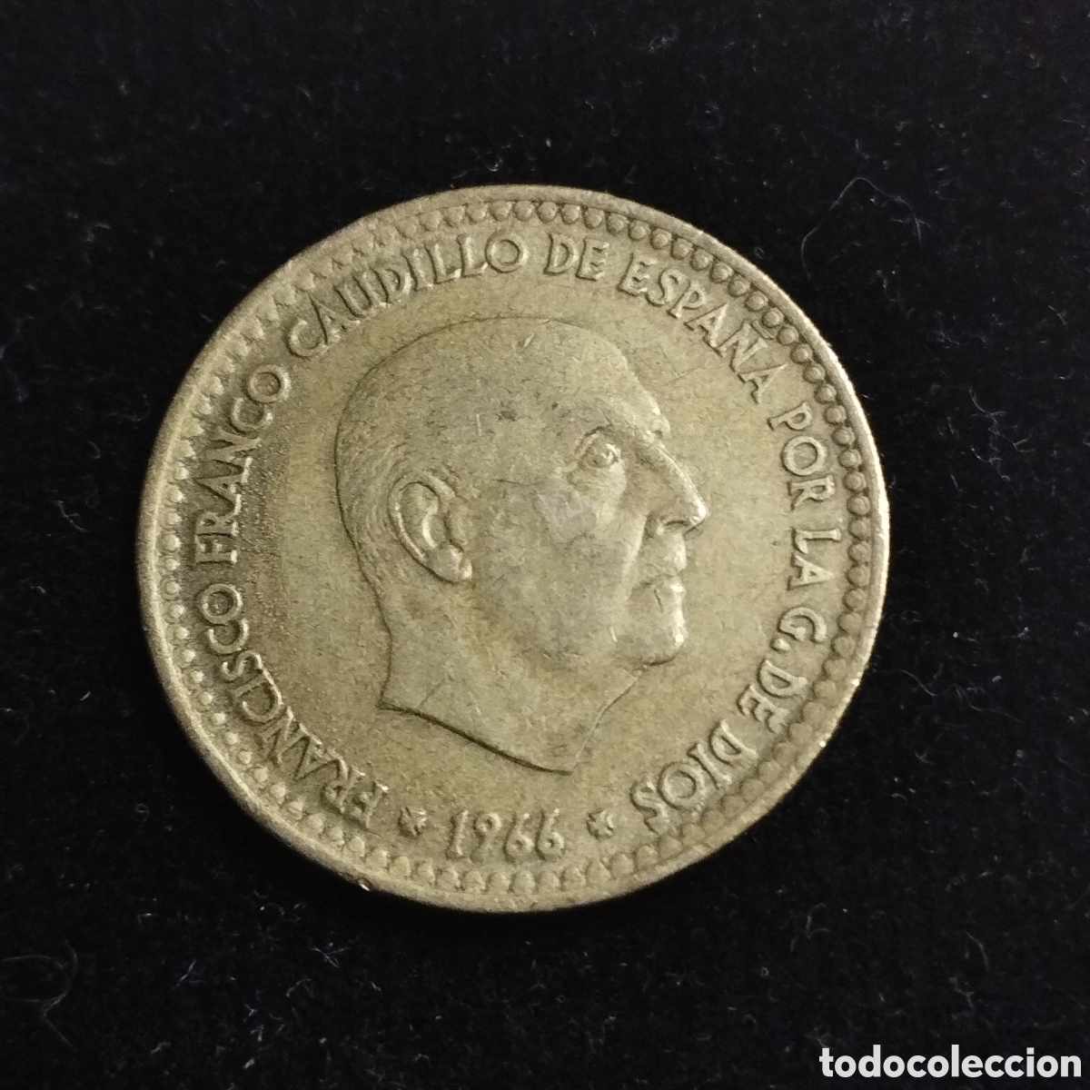 Monedas Franco: Peseta 1966 *75. Error falta material en la orla. - Foto 1