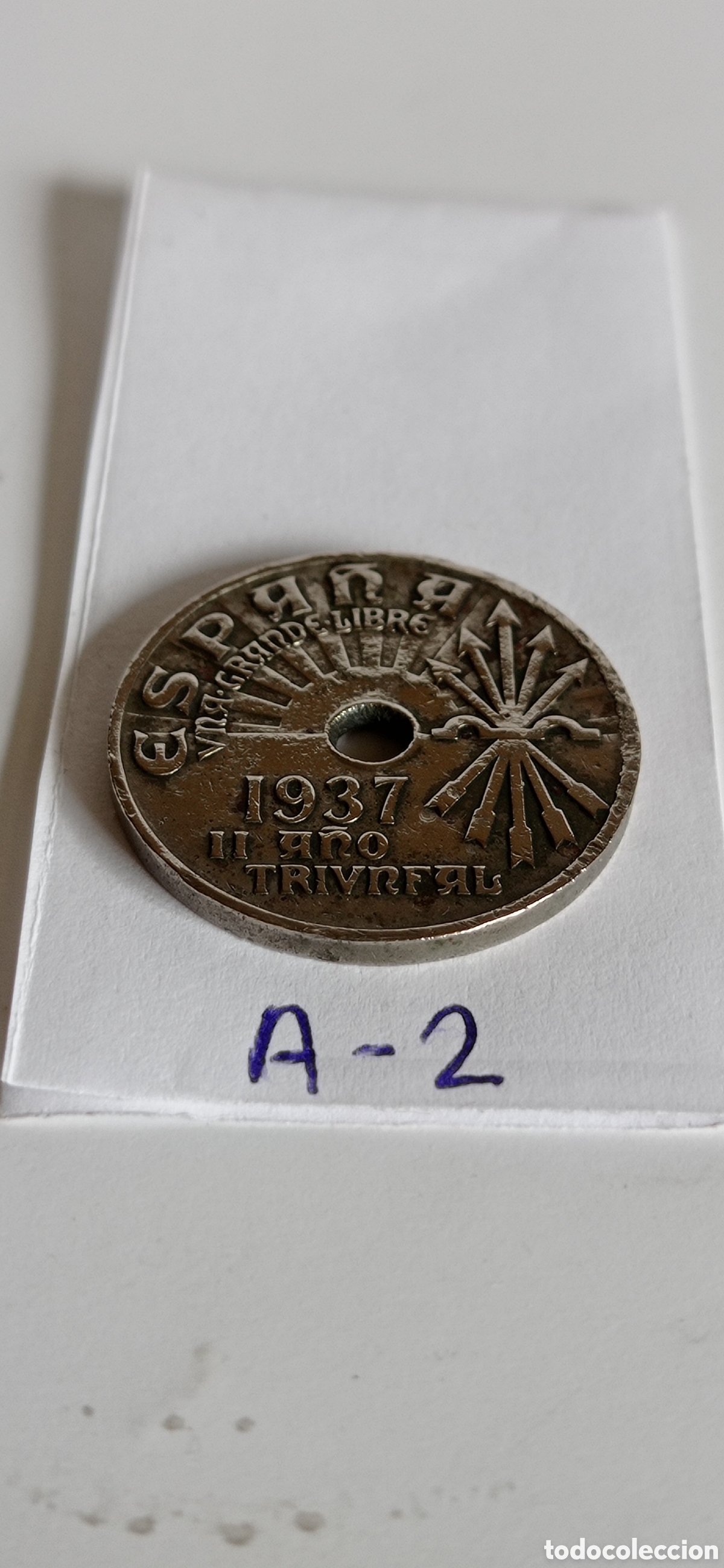 Monedas Franco: MONEDA DE 25 CENTIMOS / DE ESPA&Ntilde;A - 1937 - Foto 1