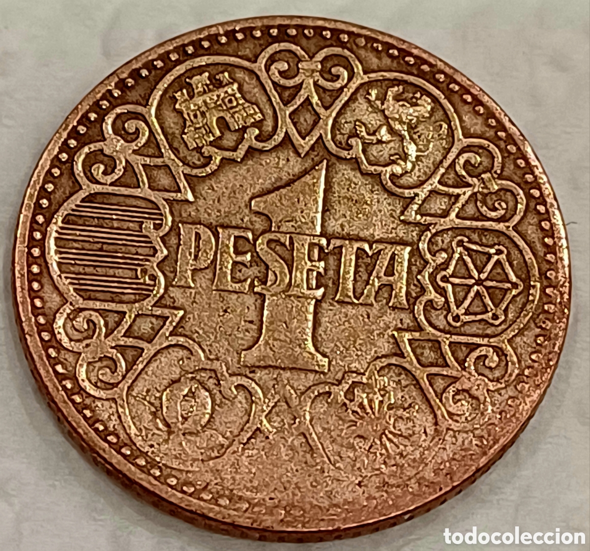 Monedas Franco: Moneda de 1 peseta 1944 - Foto 3