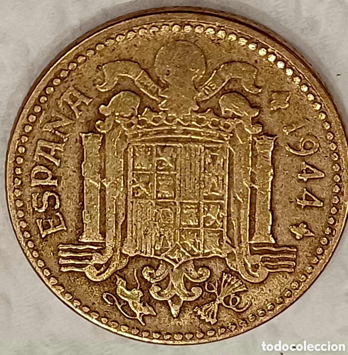 Monedas Franco: Moneda de 1 peseta 1944 - Foto 4