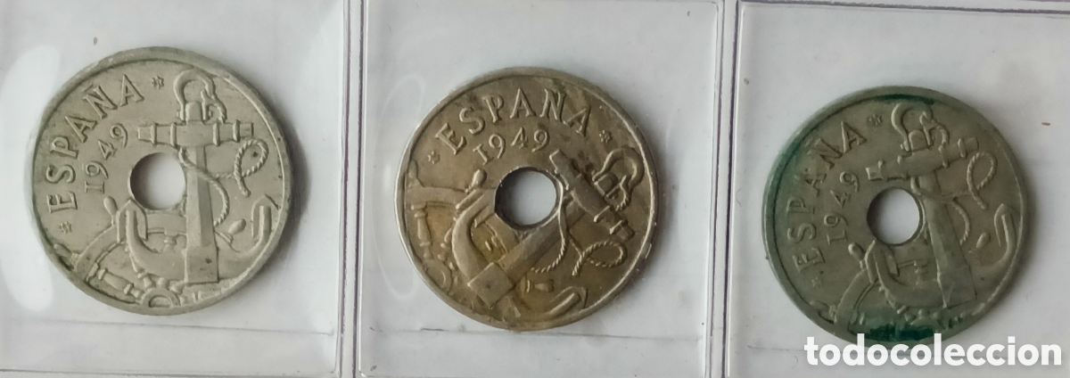 Monedas Franco: 3 Monedas 50 c&eacute;ntimos Espa&ntilde;a - Foto 2