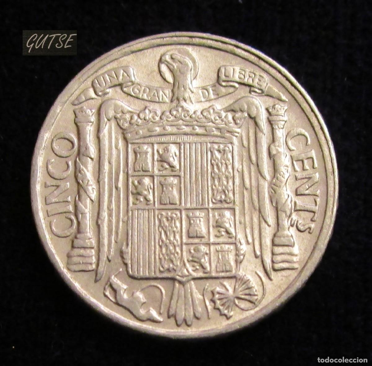 Monedas Franco: FRANCO-4, 5 C&Eacute;NTIMOS 1941, BRILLO ORIGINAL, SIN CIRCULAR. - Foto 2