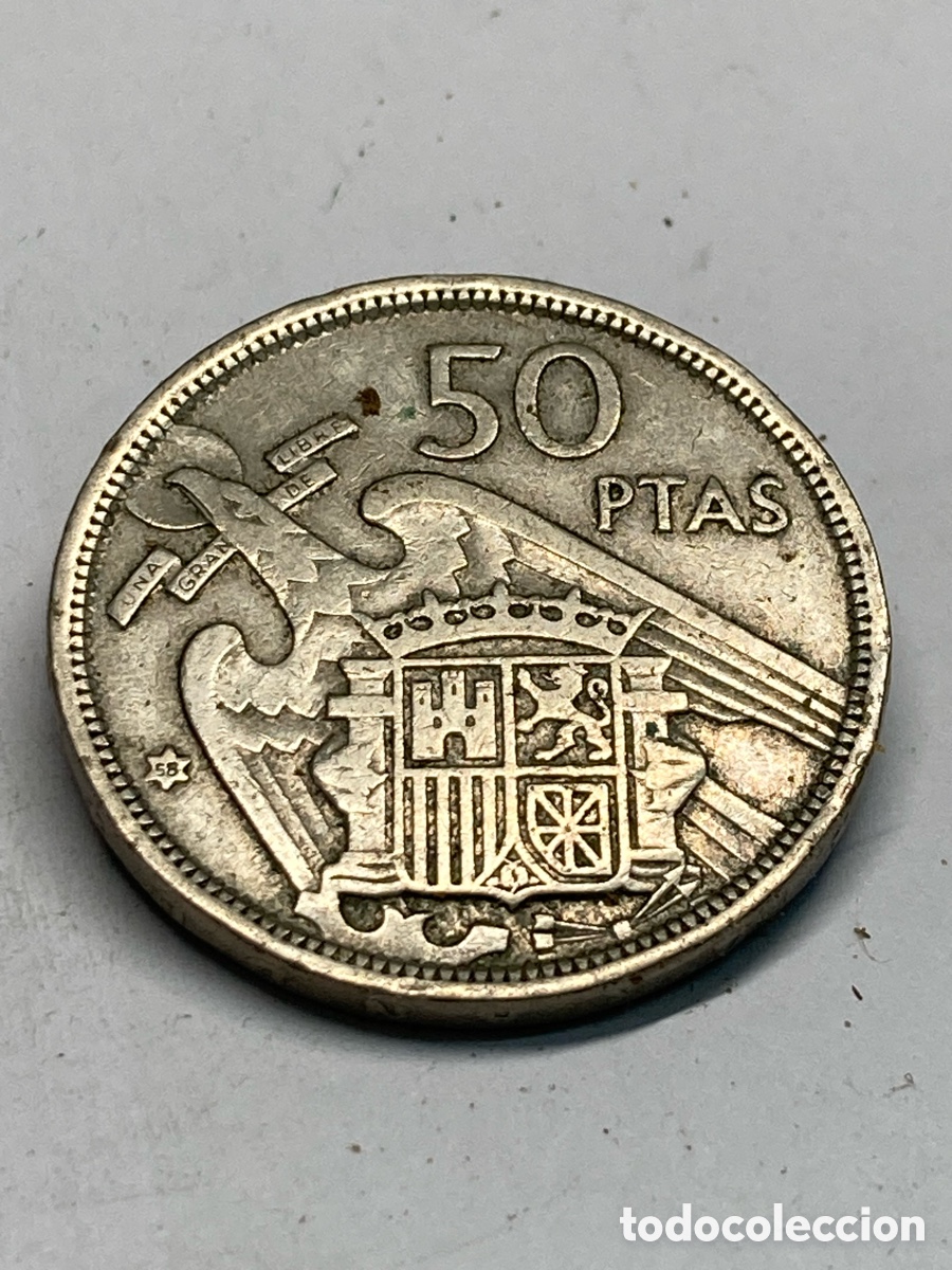 Monedas Franco: Moneda 50 pesetas1957 E58 L61 - Foto 2