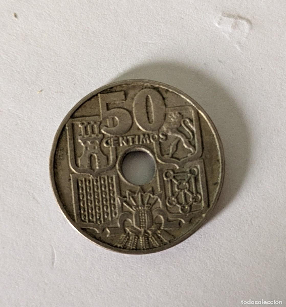 Monedas Franco: Moneda 50 centimos 1949 estrella 53 - Foto 2