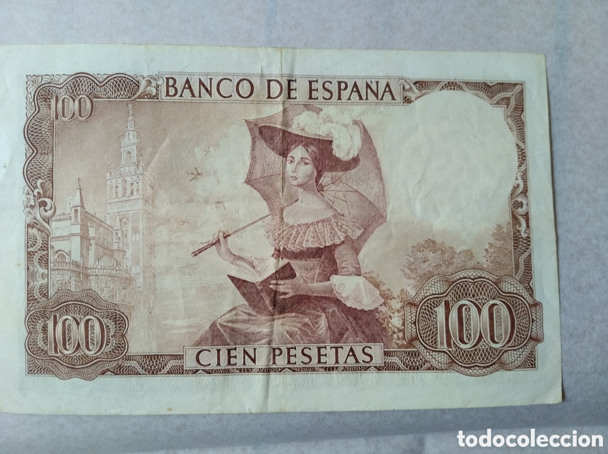 Monedas Franco: Billete de cien pesetas - Foto 2
