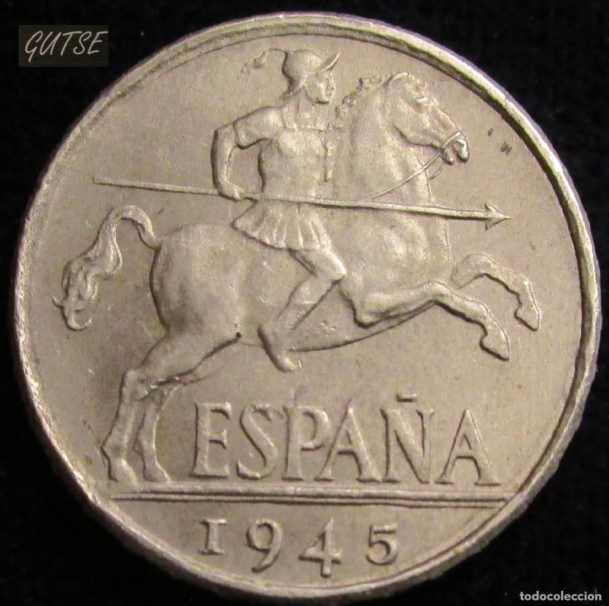 Monedas Franco: FRANCO-9, 10 C&Eacute;NTIMOS 1945, SIN CIRCULAR - Foto 1