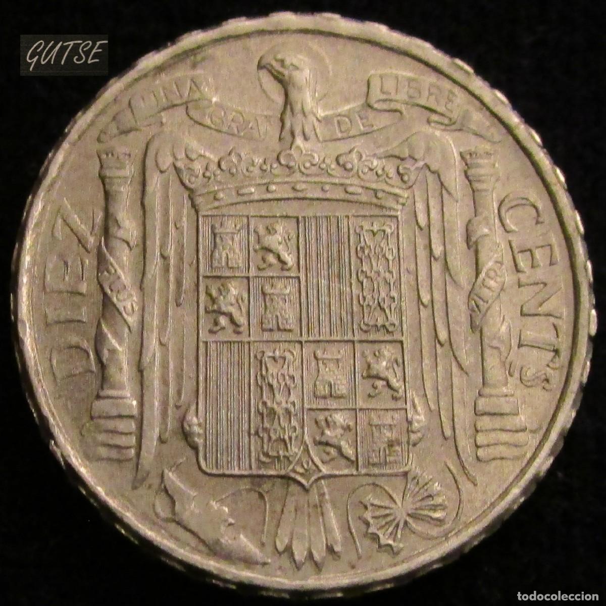 Monedas Franco: FRANCO-9, 10 C&Eacute;NTIMOS 1945, SIN CIRCULAR - Foto 2