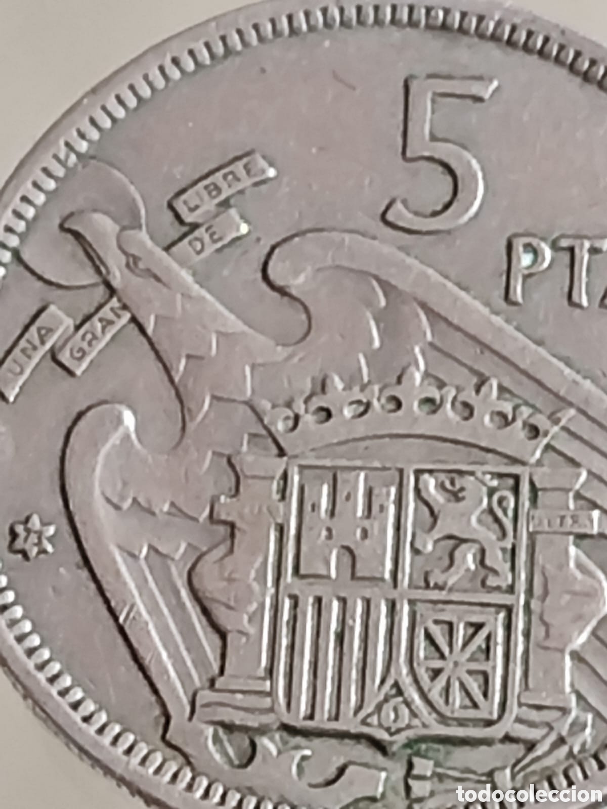 Monedas Franco: Moneda de 5 pesetas de 1957 - Foto 1