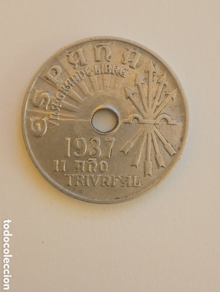 Monedas Franco: ESPA&Ntilde;A 25 C&Eacute;NTIMOS 1937 - Foto 1