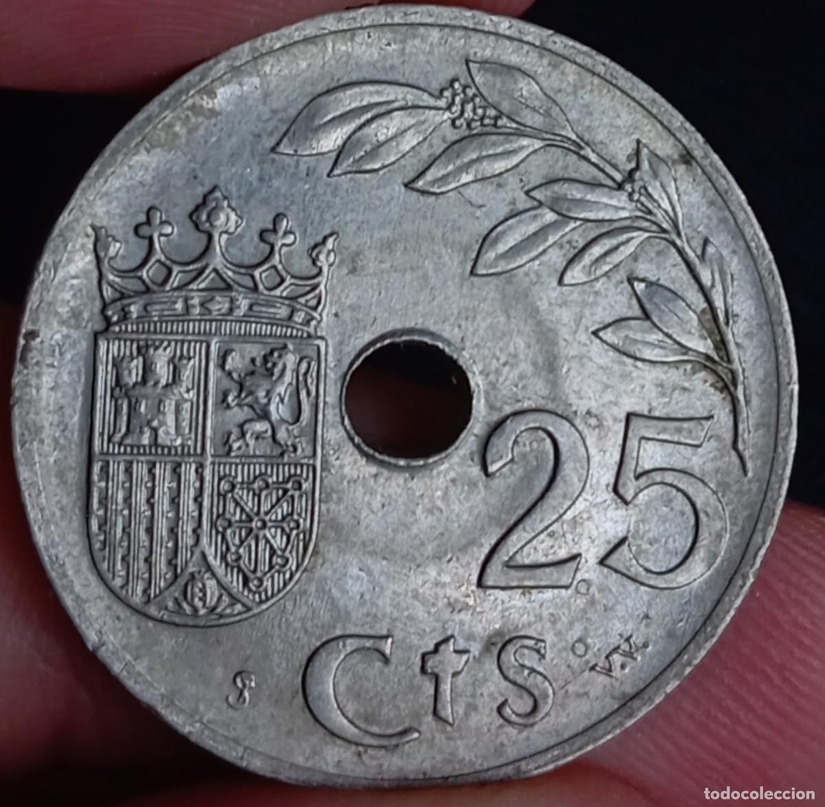 Monedas Franco: 25 c&eacute;ntimos 1937 (EBC) - Foto 2