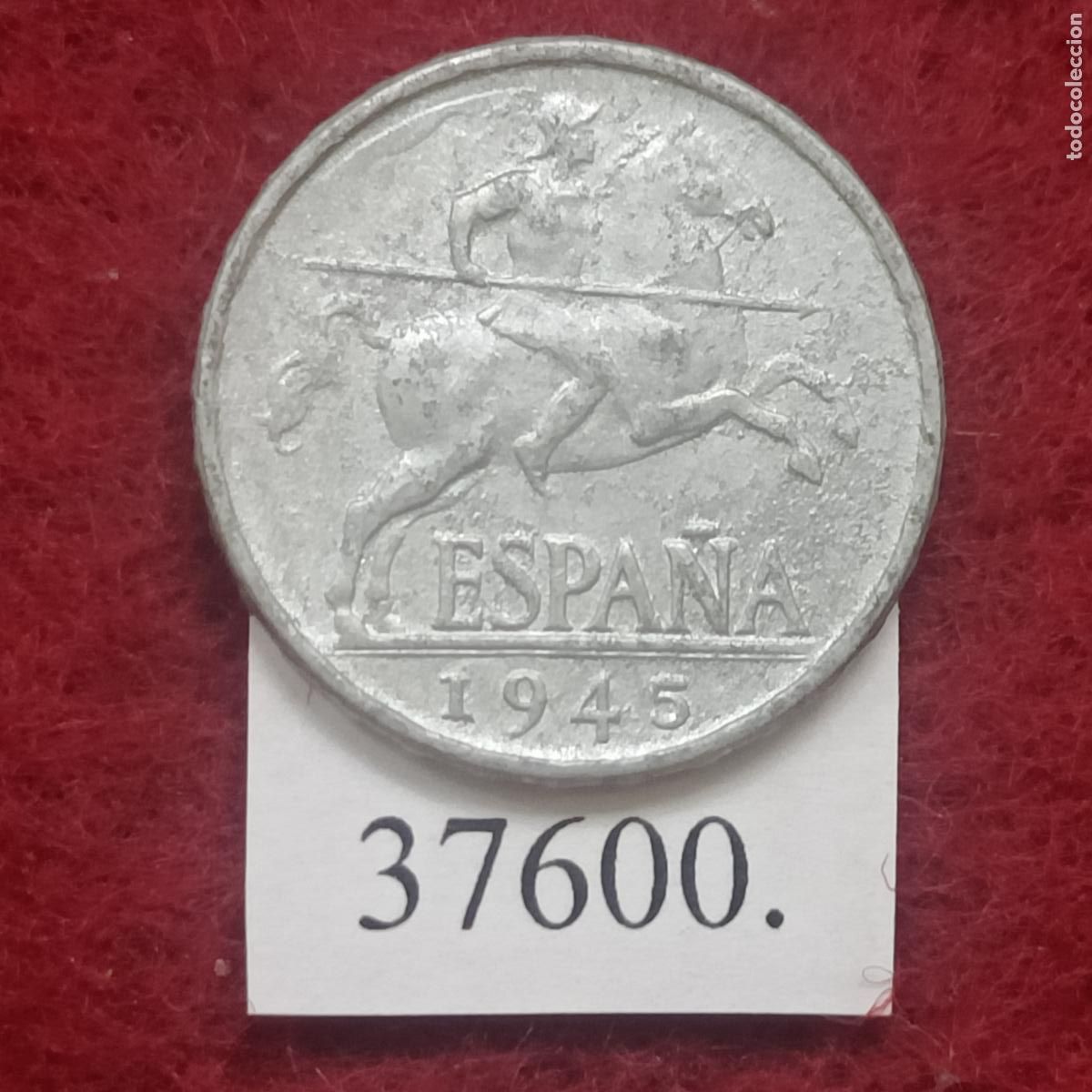 Monedas Franco: Espa&ntilde;a 5 c&eacute;ntimos 1945, Franco - Foto 1