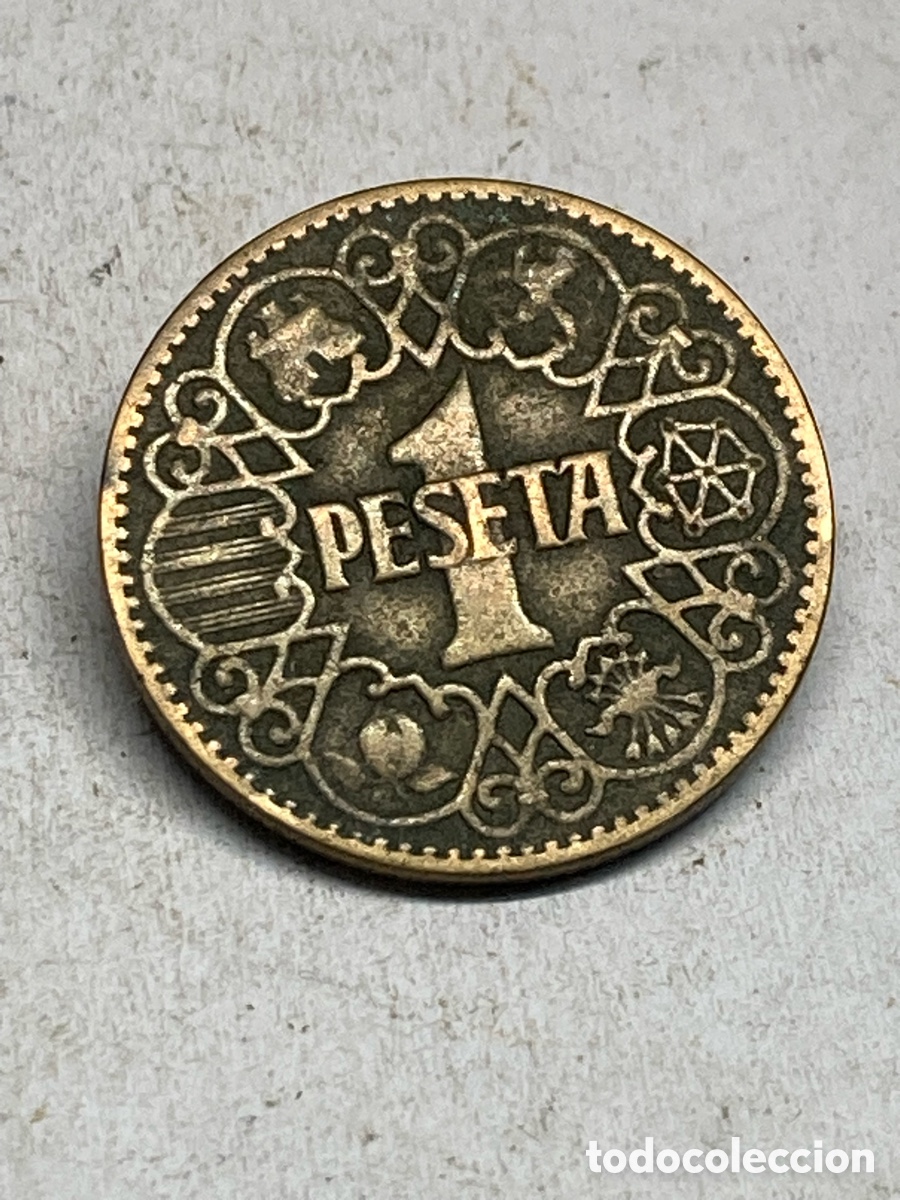 Monedas Franco: Moneda de 1peseta 1944 M31 - Foto 2