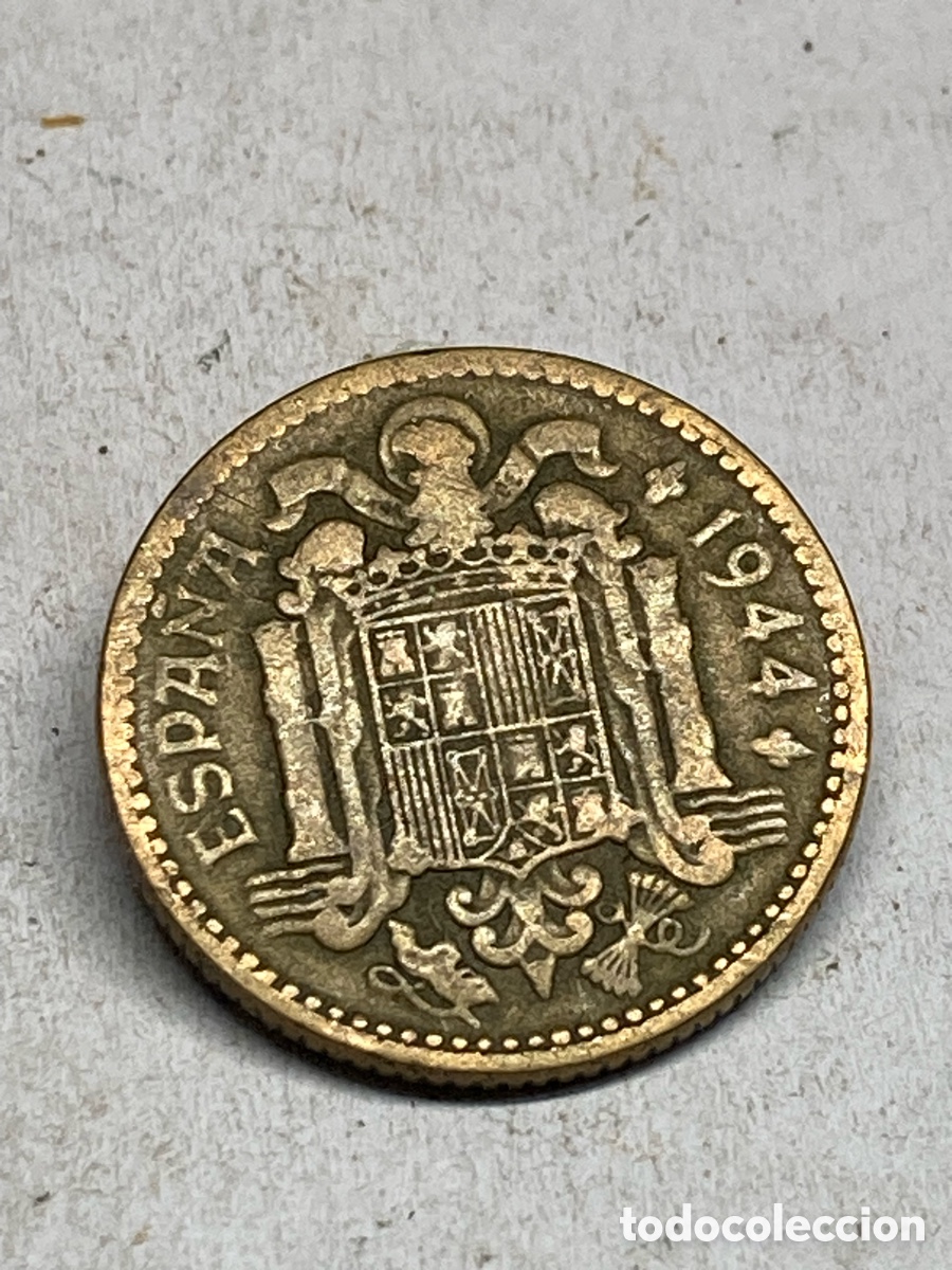 Monedas Franco: Moneda de 1 pesetas 1944 M31 - Foto 2
