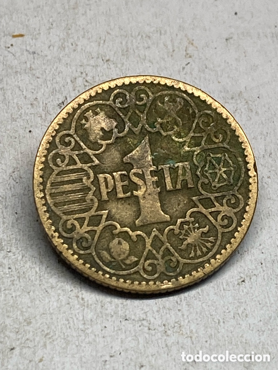 Monedas Franco: Moneda de 1 pesetas 1944 M31 - Foto 1