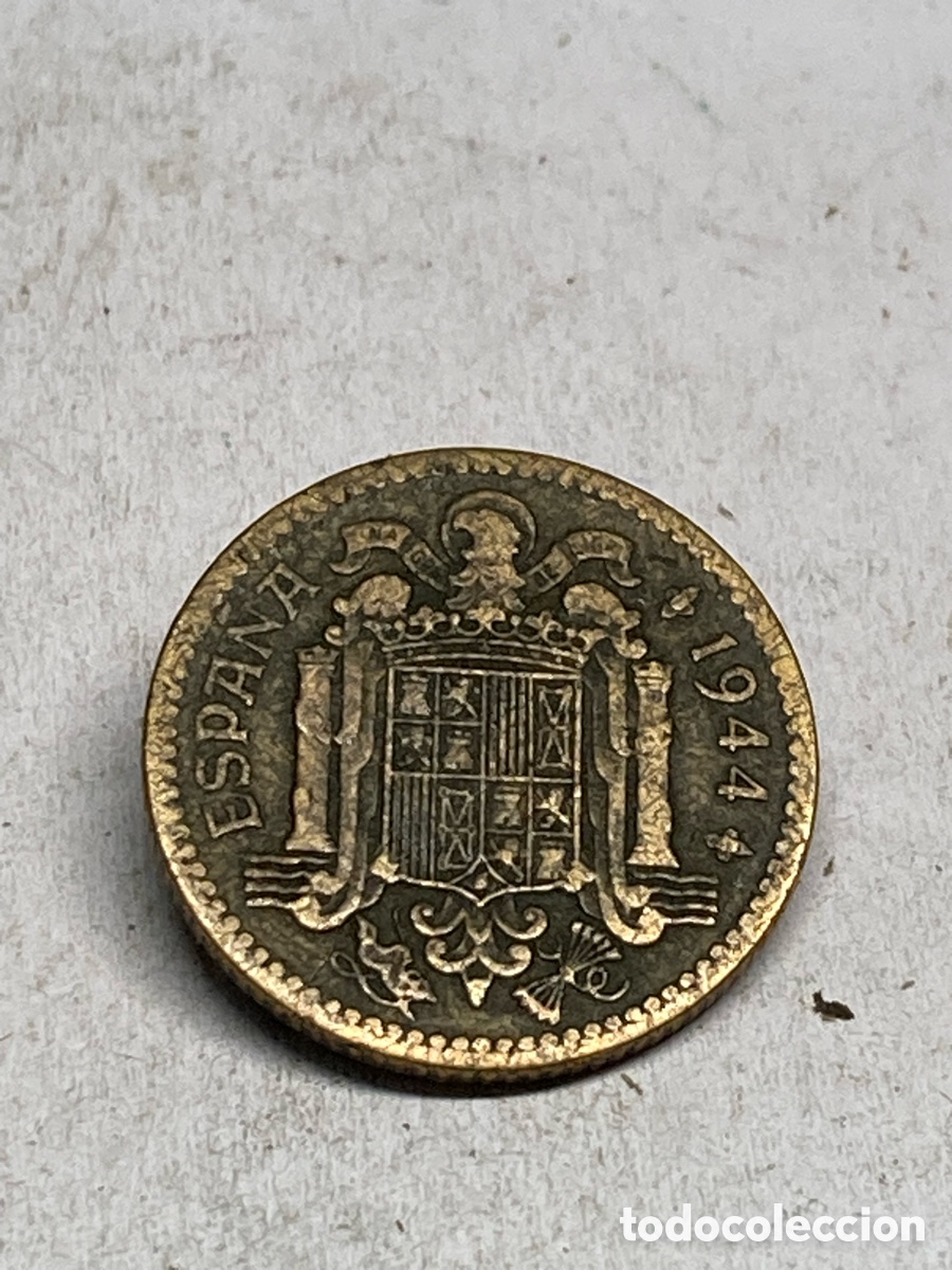 Monedas Franco: Moneda de 1 pesetas 1944 M32 - Foto 2