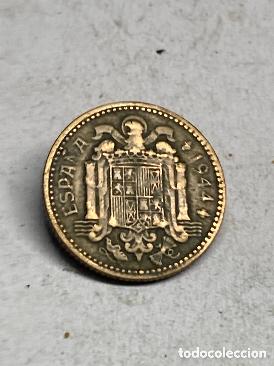 Monedas Franco: Moneda de 1 pesetas 1944 M32 - Foto 2