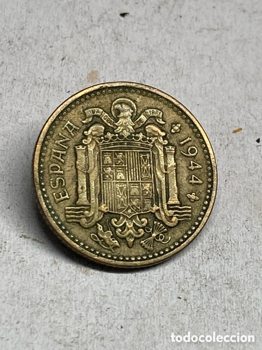 Monedas Franco: Moneda de 1 pesetas 1944 M33 - Foto 2