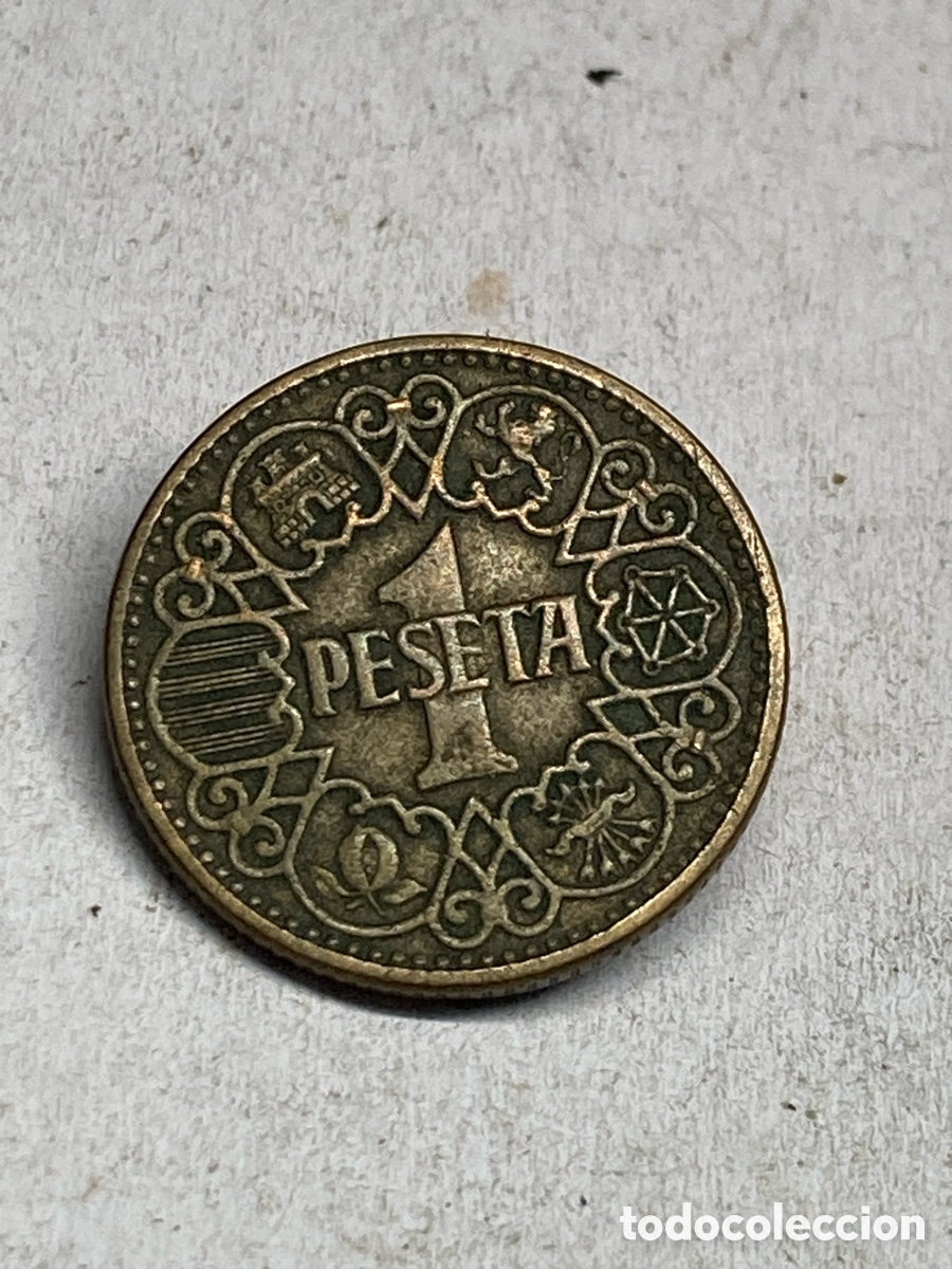 Monedas Franco: Moneda de 1 pesetas 1944 M33 - Foto 1
