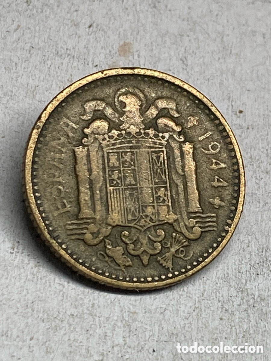 Monedas Franco: Moneda de 1 pesetas 1944 M33 - Foto 1