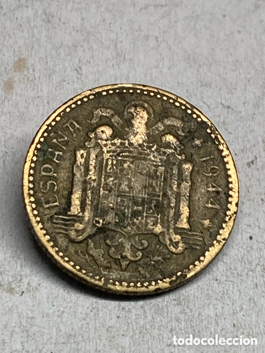 Monedas Franco: Moneda de 1 peseta 1944 M33 - Foto 2