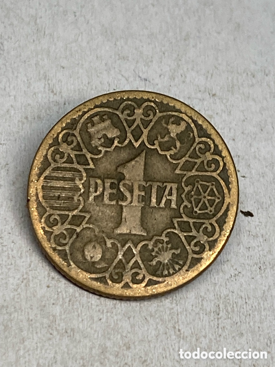 Monedas Franco: Moneda de 1 peseta 1944 M33 - Foto 1