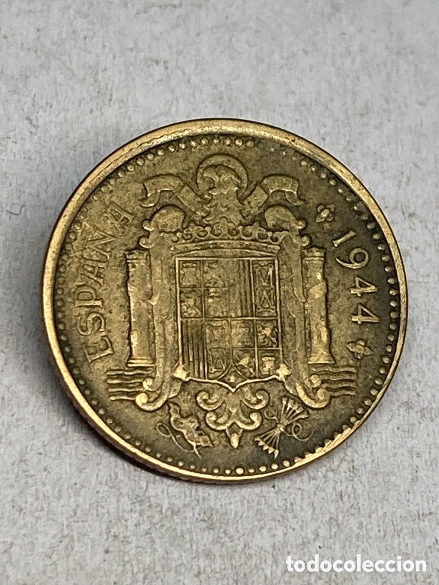 Monedas Franco: Moneda de 1 peseta 1944 M33 - Foto 2