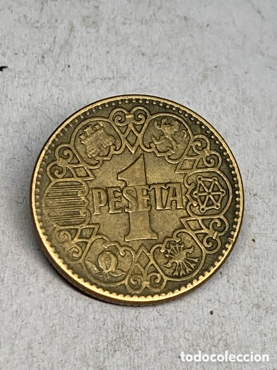 Monedas Franco: Moneda de 1 peseta 1944 M33 - Foto 1