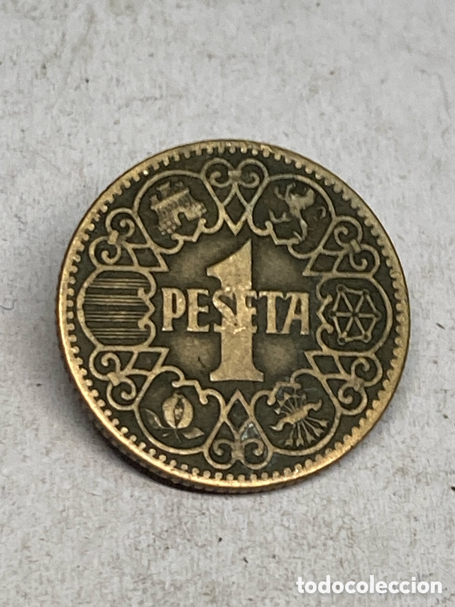 Monedas Franco: Moneda de 1 peseta 1944 M33 - Foto 2